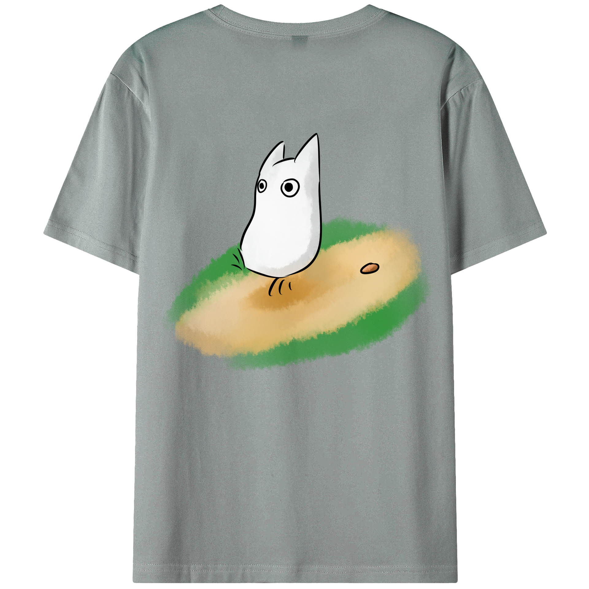 （画像用） となりのトトロ 草壁メイ 草壁サツキ My Neighbor Totoro Satsuki Kusakabe Mei Kusakabe 綿100％ メンズ半袖Tシャツ（バックプリント） 通気性